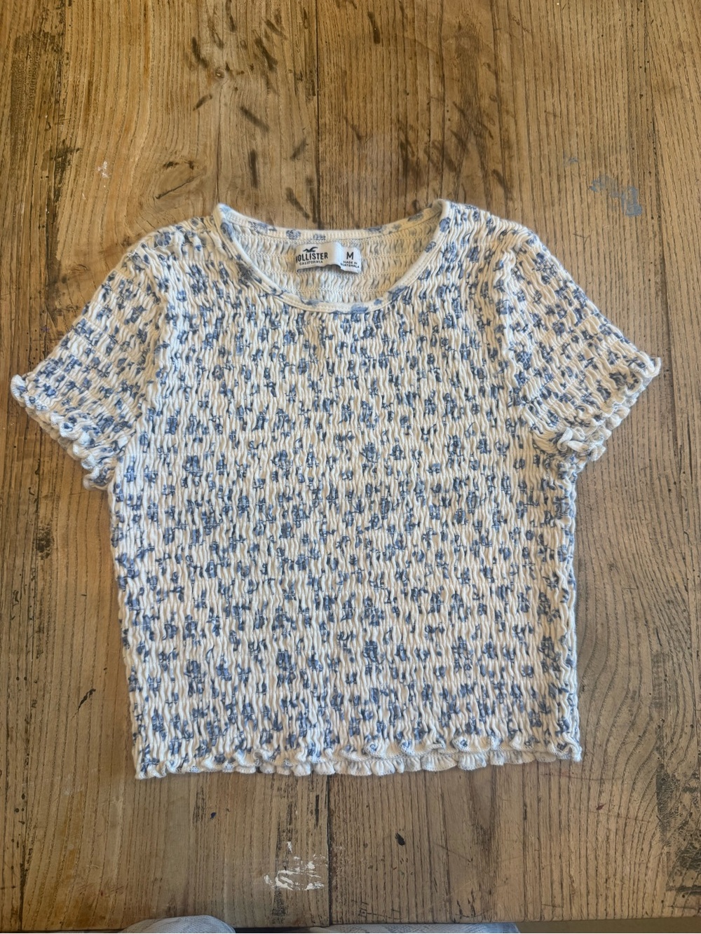 Hollister babydoll smocked top